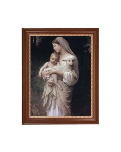 13 1/2" x 16 9/16" Walnut Finished Frame with 11" x 14" Divine Innocence Textured Art