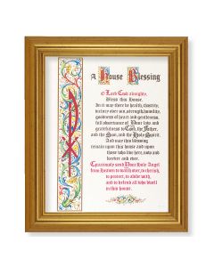 10" x 12" Gold Leaf Finish Beveled Frame with 8" x 10" House Blessing Textured Art