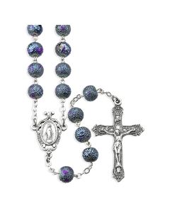 8mm Montana Blue Lava Bead Rosary