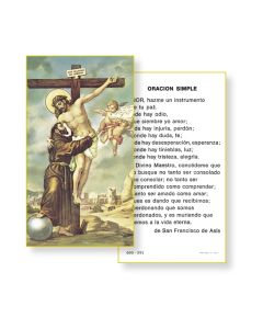 Saint Francis-Crucifixion Holy Card in Spanish