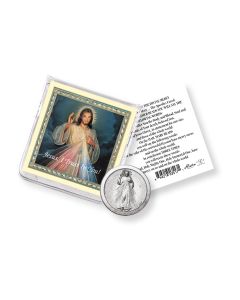 Divine Mercy Pocket Coin with a Holy Card in a Clear Pouch-P65