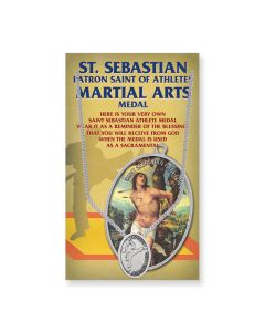 Oval Saint Sebastian Mens Martial Arts Medal on a 24" Chain