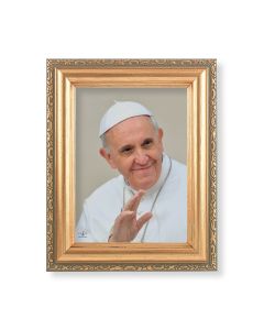 5.5" x 7" Antique Gold Frame with a Pope Francis Print