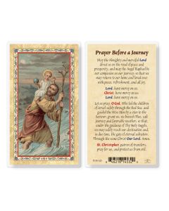 Prayer Before a Journey Laminated Holy Card. Inc. of 25