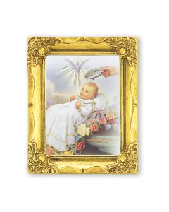 3" x 2" Antique Gold Frame with Baptism Print-P65