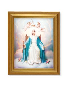 10" x 12" Gold Leaf Finish Beveled Frame with 8" x 10" Queen of Heaven Textured Art
