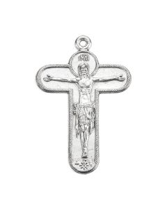 1 3/8" Antiqued Silver Oxidized Byzantine Crucifix