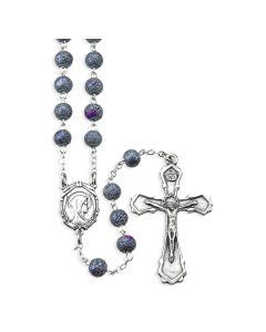 6mm Montana Blue Lava Bead Rosary