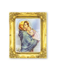 3" x 2" Antique Gold Frame with Madonna of the Streets Print-P65