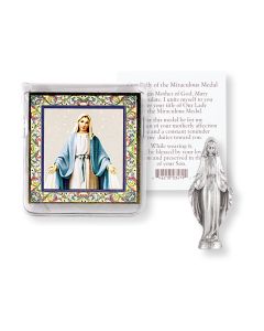 Lady of Grace Pocket Statue with Holy Card in a Clear Pouch-P65