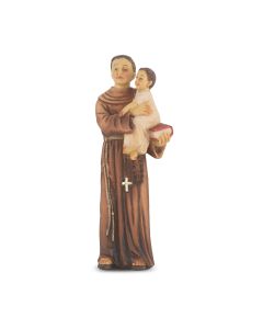 4" Cold Cast Resin Hand Painted Statue of Saint Anthony in a Deluxe Window Box-P65
