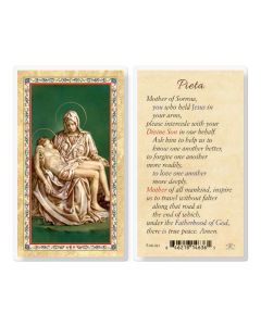 Pieta - Mother of Sorrow Laminated Holy Card. Inc. of 25