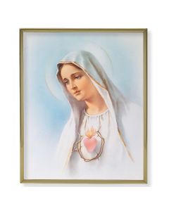 8" x 10" Gold Plaque Frame with an Immaculate Heart of Mary Print