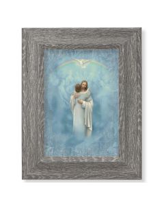 7 1/2" x 9 1/2" Grey Weathered Frame with Christ Welcoming Home Artwork on Wood Plaque