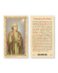 St Peter Novena Prayer Laminated Holy Card. Inc. of 25