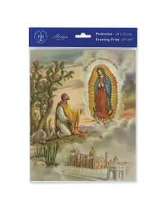 8" x 10" Our Lady of Guadalupe with San Diego Print (sold in inc. of 3)
