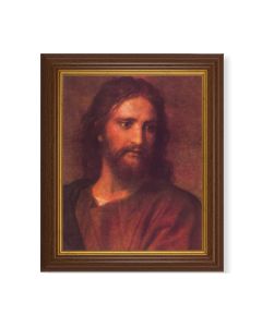 10 1/2" x 12 1/2" Walnut Finish Beveled Frame with 8" x 10" Hofmann: Christ at 33 Textured Art