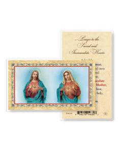 Prayer to S.H.J. And I.H.M. Laminated Holy Card. Inc. of 25