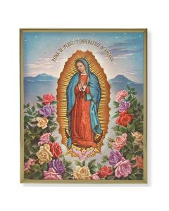 8" x 10" Gold Plaque Frame with an Our Lady of Guadalupe Print