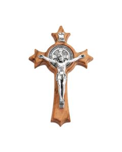 3" Olive Wood Saint Benedict Cross