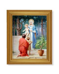 10" x 12" Gold Leaf Finish Beveled Frame with 8" x 10" Holy Family with St. John Baptist Textured Art