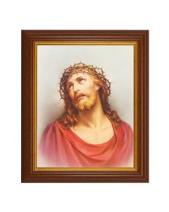 10 1/2" x 12 1/2" Walnut Finish Beveled Frame with 8" x 10" Christ in Agony Textured Art