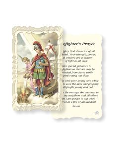 Firefighters Pray St. Florian Holy Card 