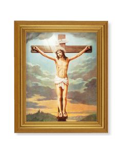 10" x 12" Gold Leaf Finish Beveled Frame with 8" x 10" Crucifixion Textured Art