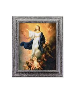 10 1/2" x 12 1/2" Grey Oak Finish Frame with an 8" x 10" Murillo: Immaculate Conception Print