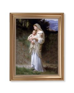 13 1/2" x 16 9/16" Gold Leaf Antique Finished Frame with 11" x 14"  Bouguereau: Divine Innocence Textured Art