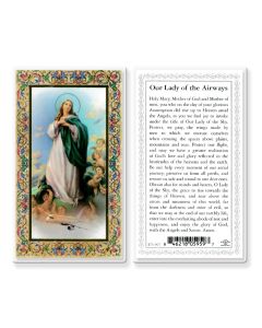 Our Lady of the Airways Laminated Holy Card