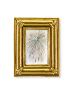 Gold Frame with Fleur de lis Corners and a Holy Spirit Print-P65