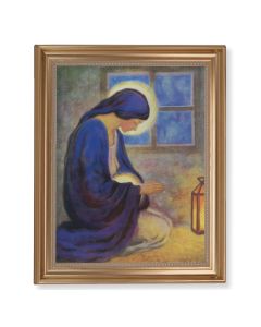 13 1/2" x 16 9/16" Gold Leaf Antique Finished Frame with 11" x 14"  The Millennium Textured Art