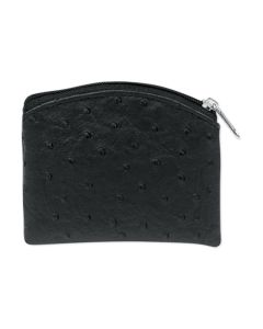 Black Ostrich Skin Rosary Pouch-P65