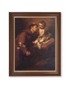 13 1/2" x 16 9/16" Walnut Finished Frame with 11" x 14" Saint Anthony Textured Art