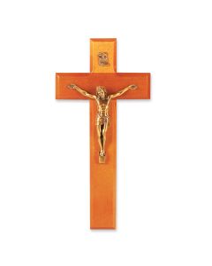 9" Natural Cherry Cross with Museum Gold Tone Corpus