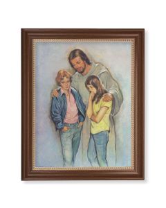 13 1/2" x 16 9/16" Walnut Finished Frame with 11" x 14" Desoto: The Comforter Textured Art