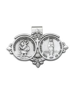 Saint Christopher and Our Lady of the Highway Auto Visor Clip (Sold in Inc. of 3)