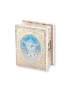 2" x 2.75" White Wood Confirmation Rectangular Rosary Box