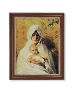 13 1/2" x 16 9/16" Walnut Finished Frame with 11" x 14" Our Lady of the Olives Textured Art
