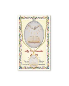 Confirmation Epoxied Patron Saint Medal and a 18" Chain