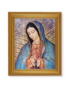 10" x 12" Gold Leaf Finish Beveled Frame with 8" x 10" Our Lady of Guadalupe Textured Art