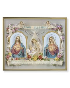 8" x 10" Gold Plaque Frame with a Baby Room Blessing Print