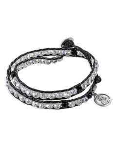 Crystal Blessed Beads Wrap Bracelet with Our Lady of Perpetual Help Medal
