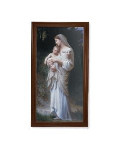 24" x 44" Walnut Finished Beveled Frame with a Bouguereau: Divine Innocence Canvas