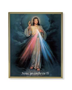 11" x 14" Gold Plaque Frame with a Divine Mercy in Spanish Print