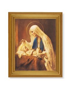 10" x 12" Gold Leaf Finish Beveled Frame with 8" x 10" Chambers: Madonna and Child Textured Art