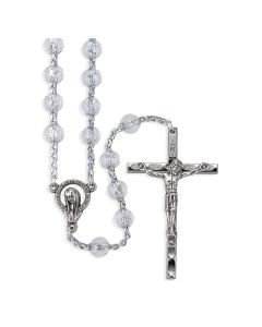 18" Round Crystal Acrylic, Quadruple Linked Bead Rosary