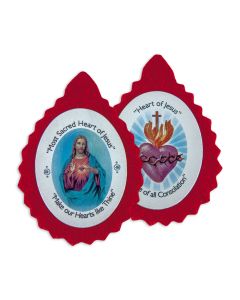 2 1/4" Red Felt Sacred Heart Badge