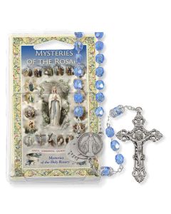 Sapphire Bead Mysteries of the Rosary Specialty Rosary Boxed